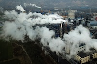 Smoke and steam from coal plant in china