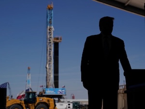 Donald Trump at oil rig