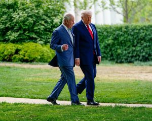 Donald Trump and King Charles Walking
