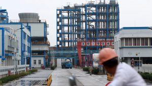 Construction Worker and buildings